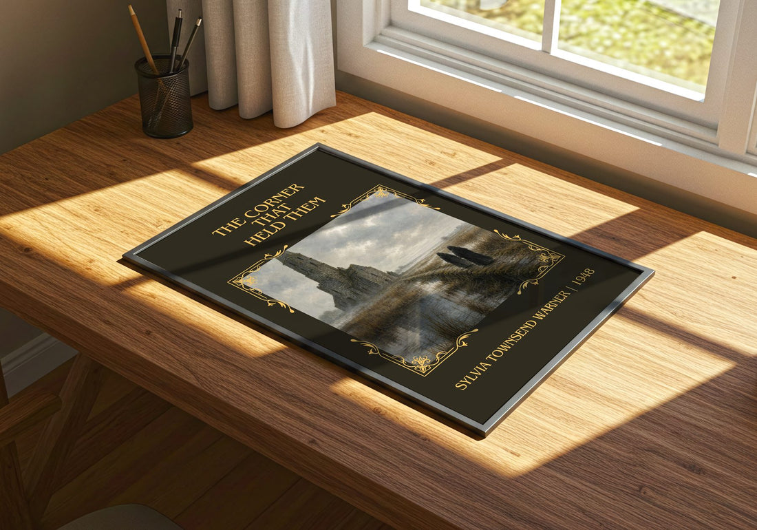 Corner That Held Them Classic Book Art Print by Sylvia Townsend Warner – print on a sunlit desk