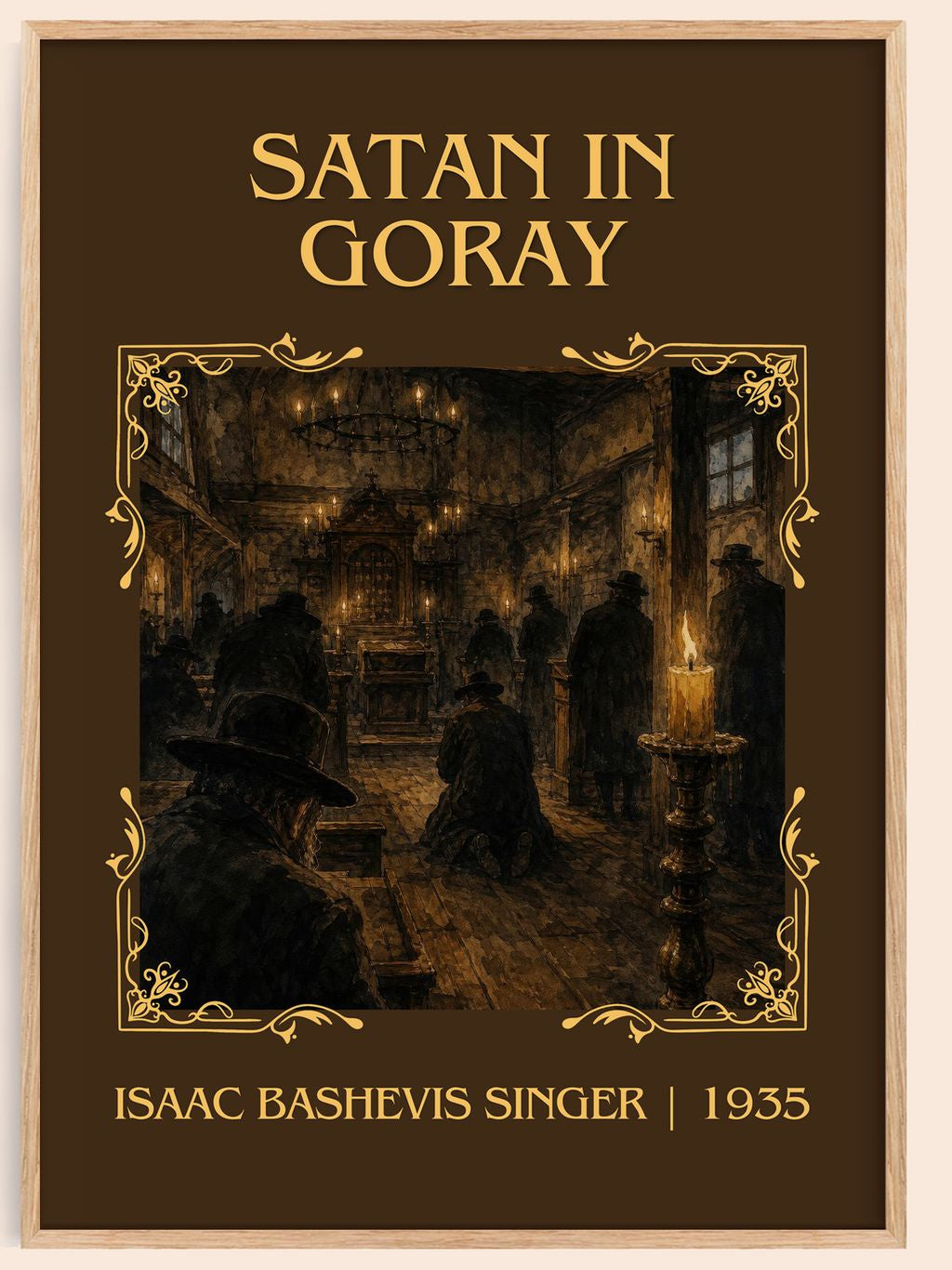 Satan In Goray Classic Book Art Print by Isaac Bashevis Singer – book poster