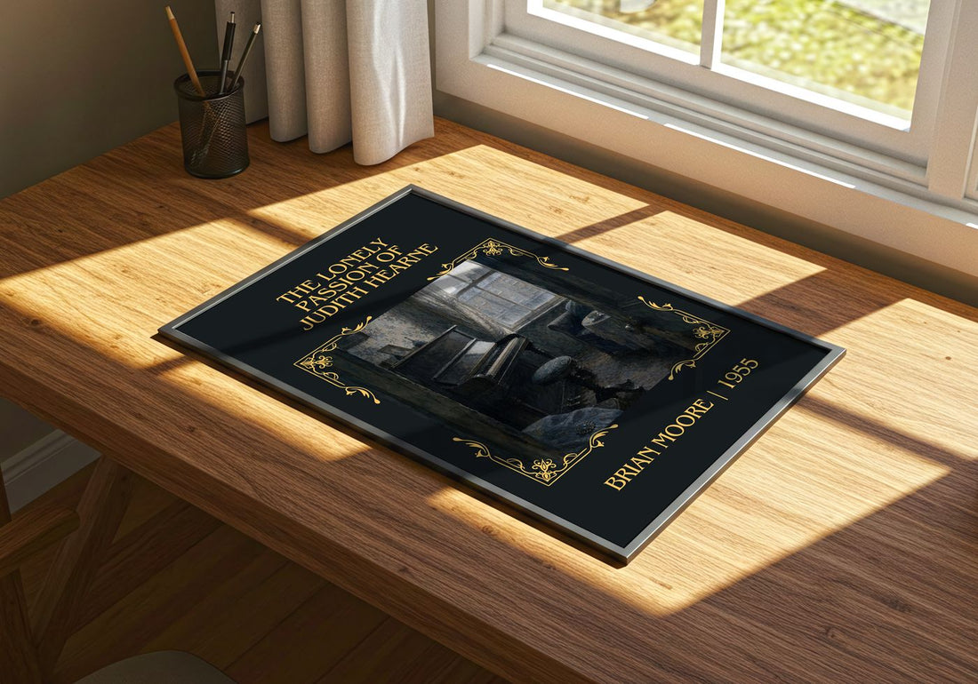 Lonely Passion of Judith Hearne Classic Book Art Print by Brian Moore – print on a sunlit desk