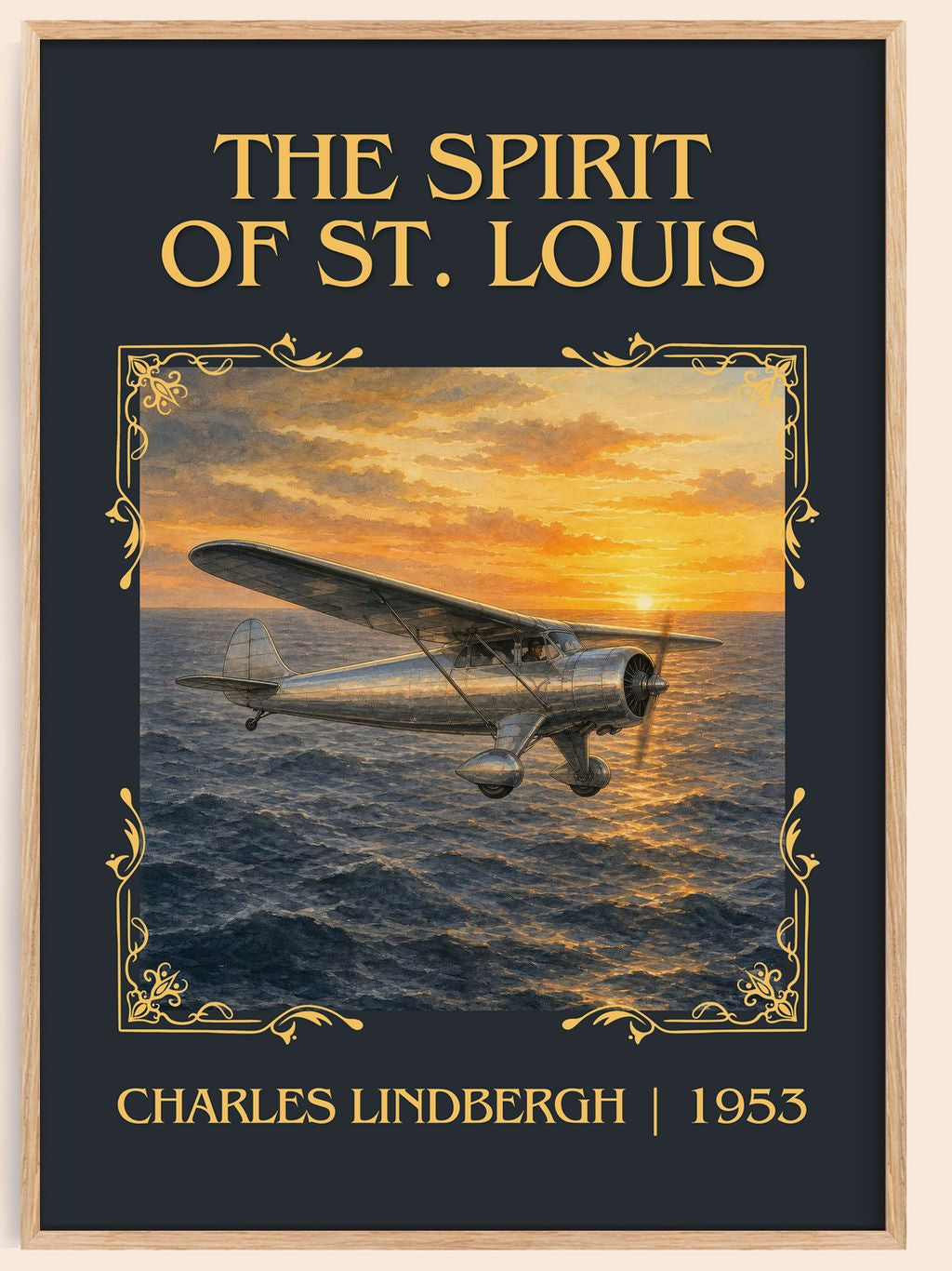 The Spirit of St. Louis Classic Book Art Print by Charles Lindbergh – book poster