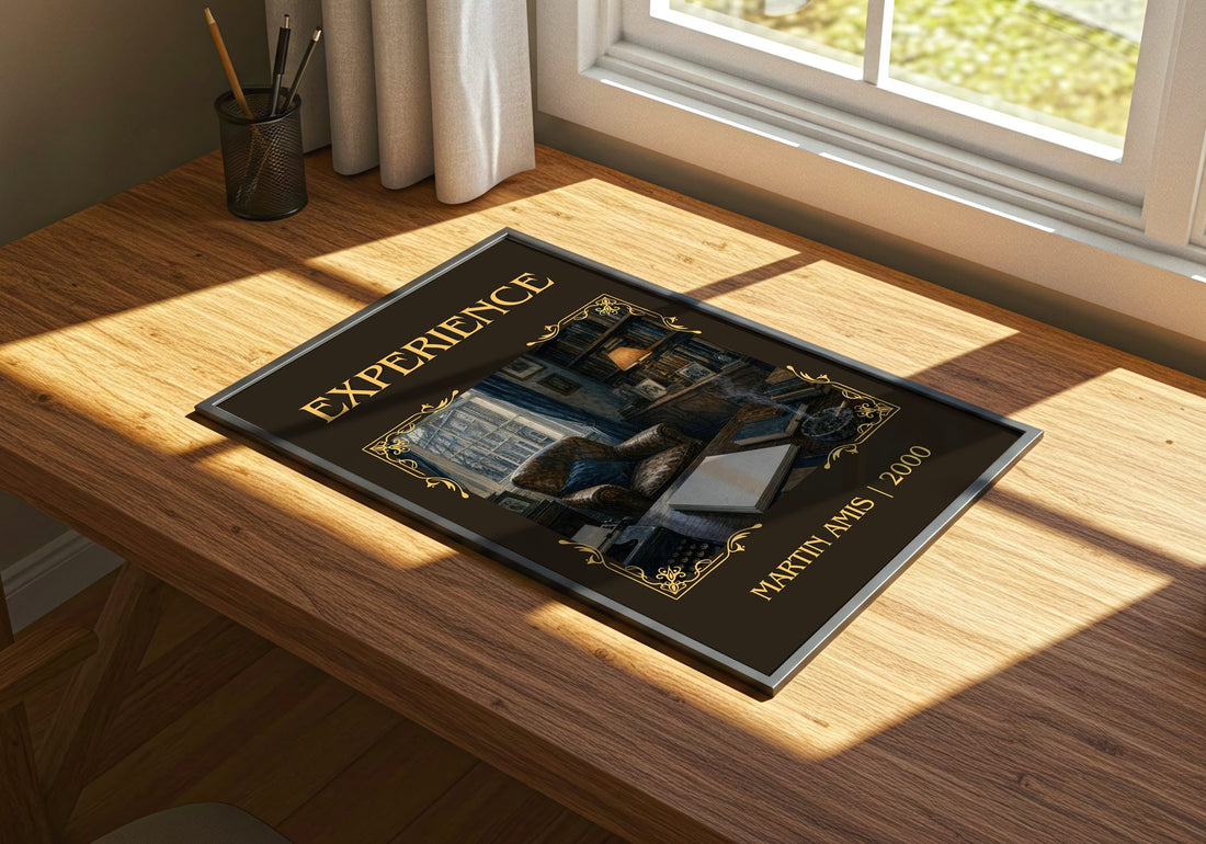 Experience Classic Book Art Print by Martin Amis – print on a sunlit desk