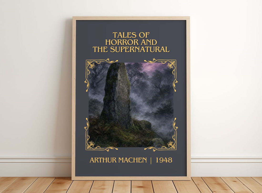 Tales Of Horror And The Supernatural Classic Book Art Print by Arthur Machen – framed print leaning on a wooden floor