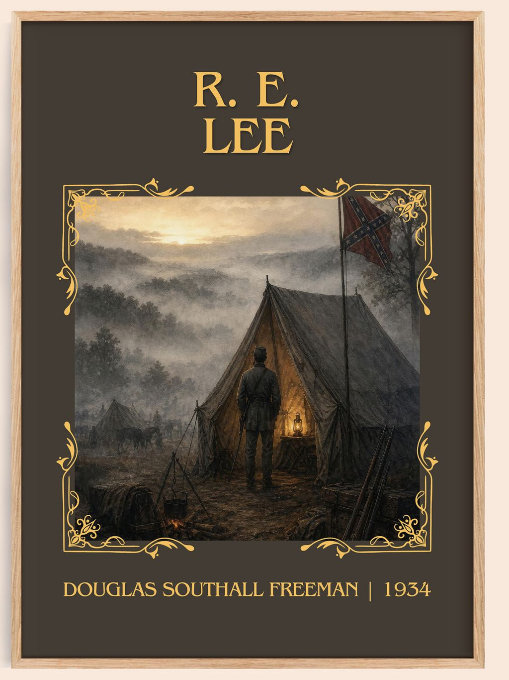 R. E. Lee Classic Book Art Print by Douglas Southall Freeman – book poster