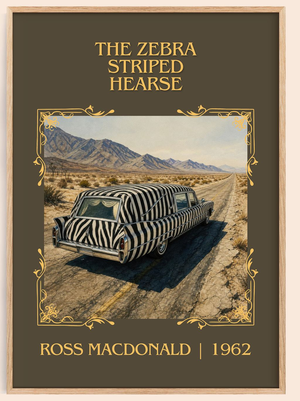 The Zebra Striped Hearse Classic Book Art Print by Ross Macdonald – book poster