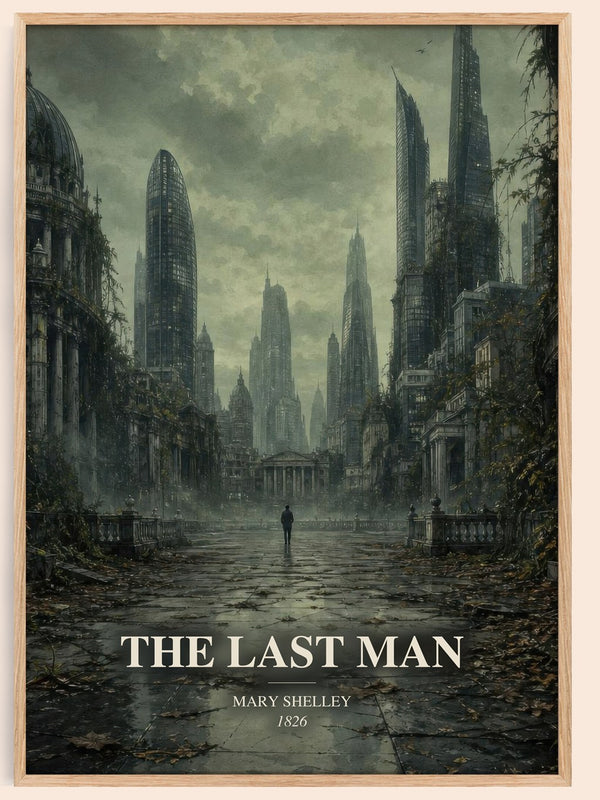 The Last Man watercolour book poster by Mary Shelley – framed literary art print