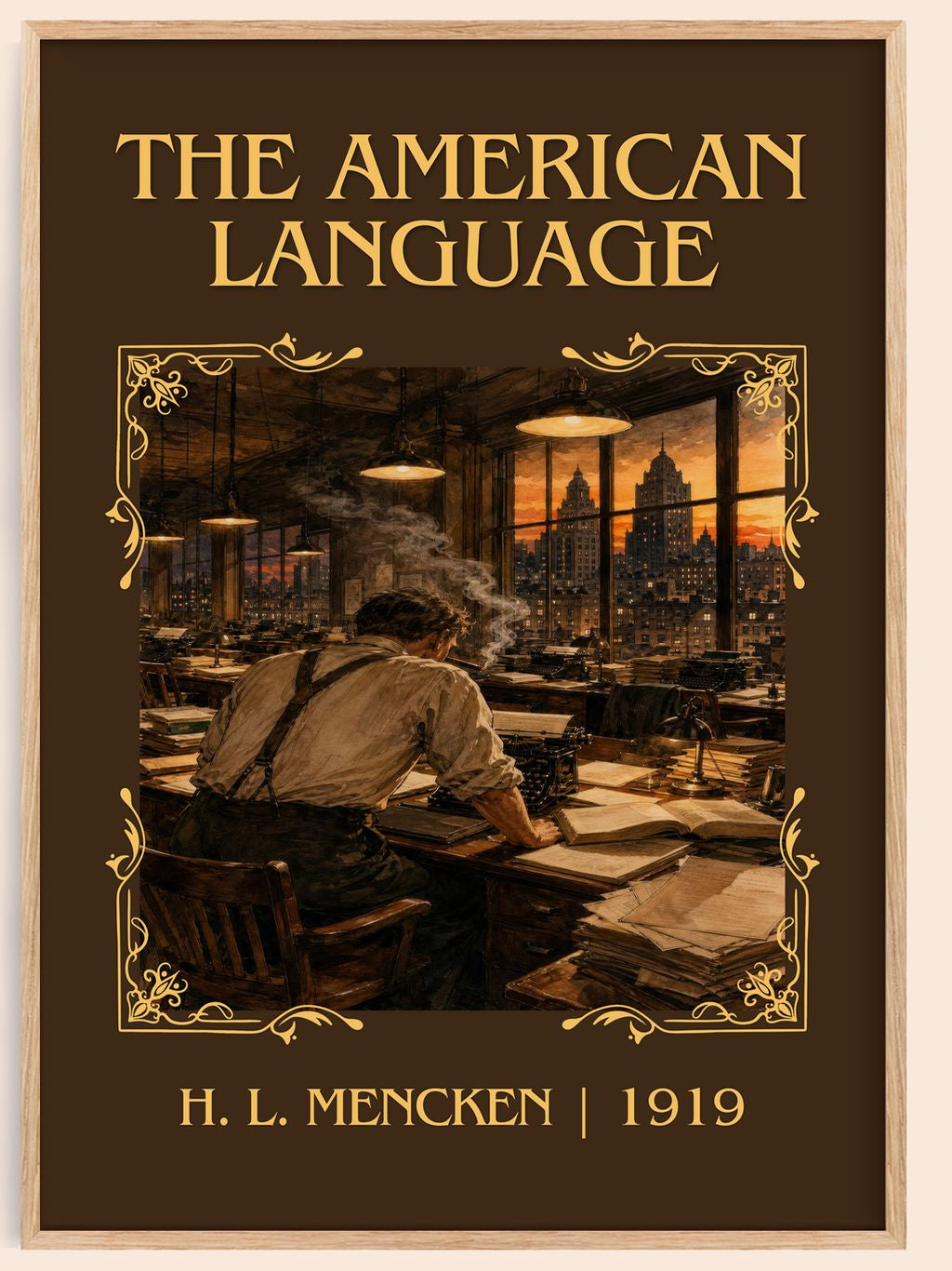 The American Language Classic Book Art Print by H. L. Mencken – book poster