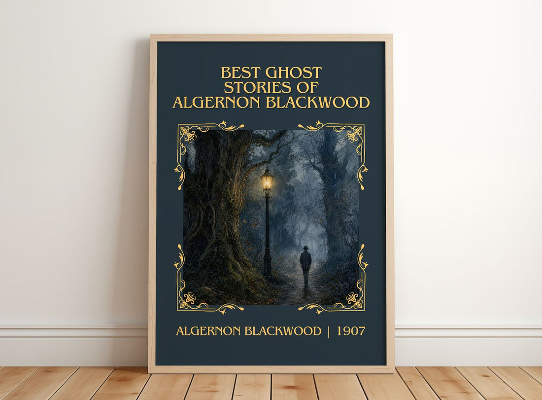 Best Ghost Stories Of Algernon Blackwood Classic Book Art Print by Algernon Blackwood – framed print leaning on a wooden floor