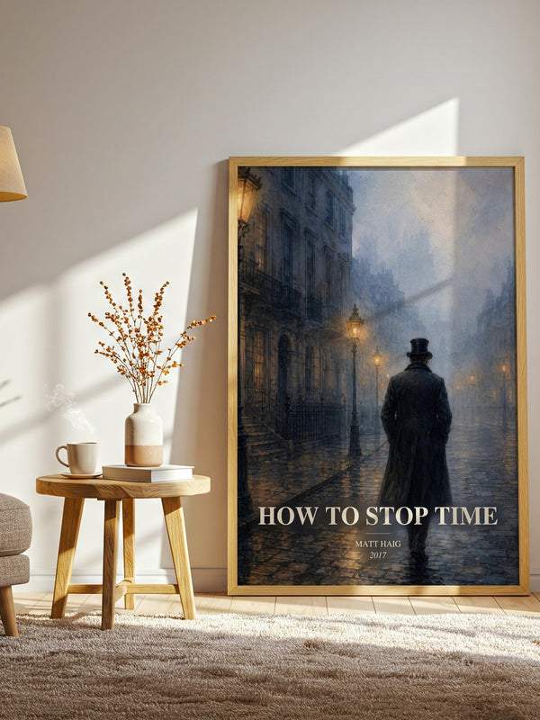 How To Stop Time watercolour print in frame leaning in hallway – fantasy wall art
