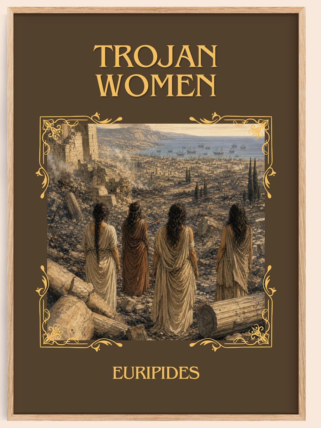 Trojan Women Classic Book Art Print by Euripides – book poster