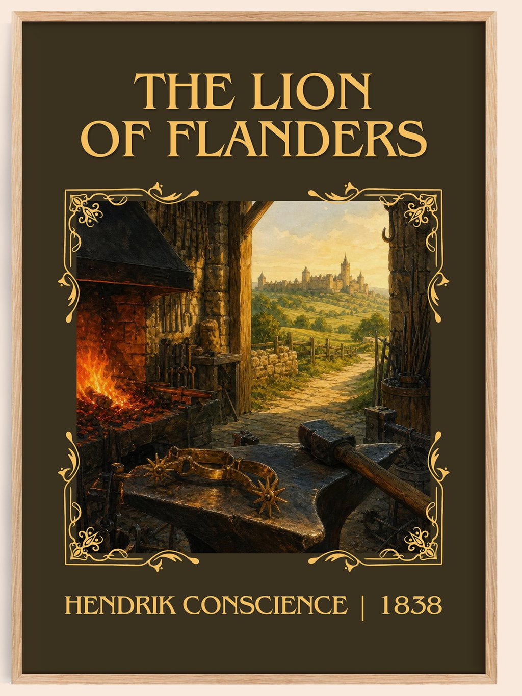 The Lion of Flanders Classic Book Art Print by Hendrik Conscience – book poster