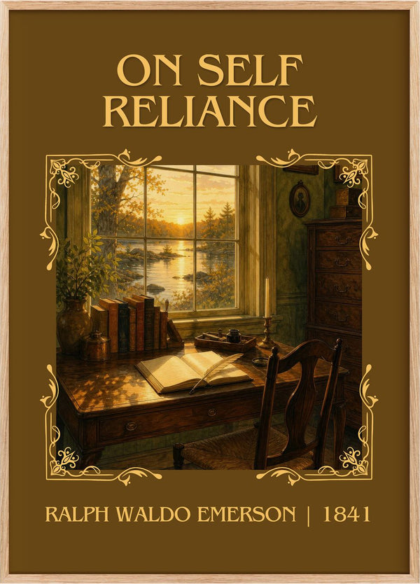 On Self Reliance Classic Book Art Print by Ralph Waldo Emerson