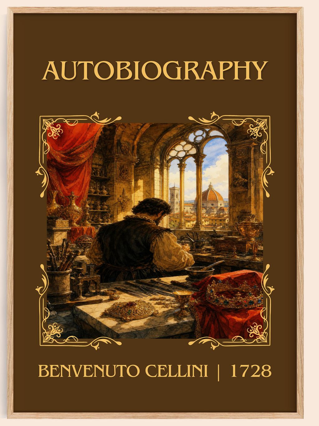 Autobiography Classic Book Art Print by Benvenuto Cellini – book poster