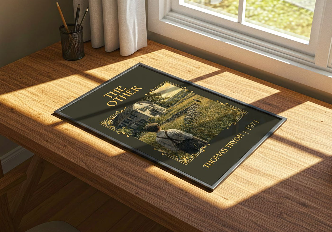 The Other Classic Book Art Print by Thomas Tryon – print on a sunlit desk
