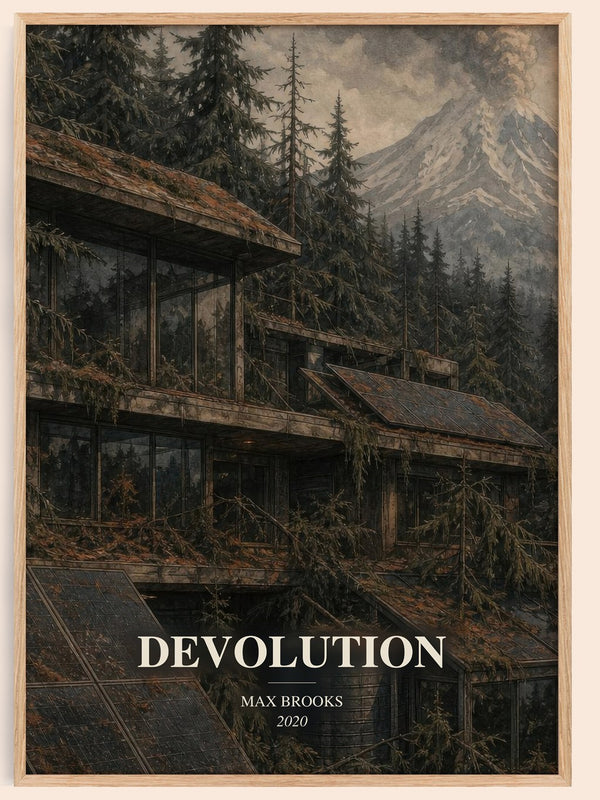 Devolution watercolour book poster by Max Brooks – framed literary art print