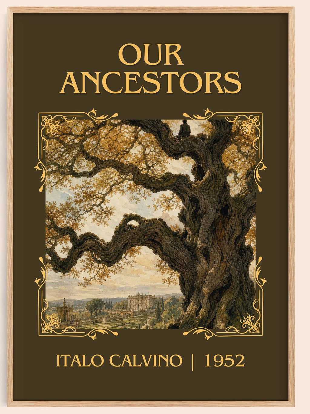 Our Ancestors Classic Book Art Print by Italo Calvino – book poster