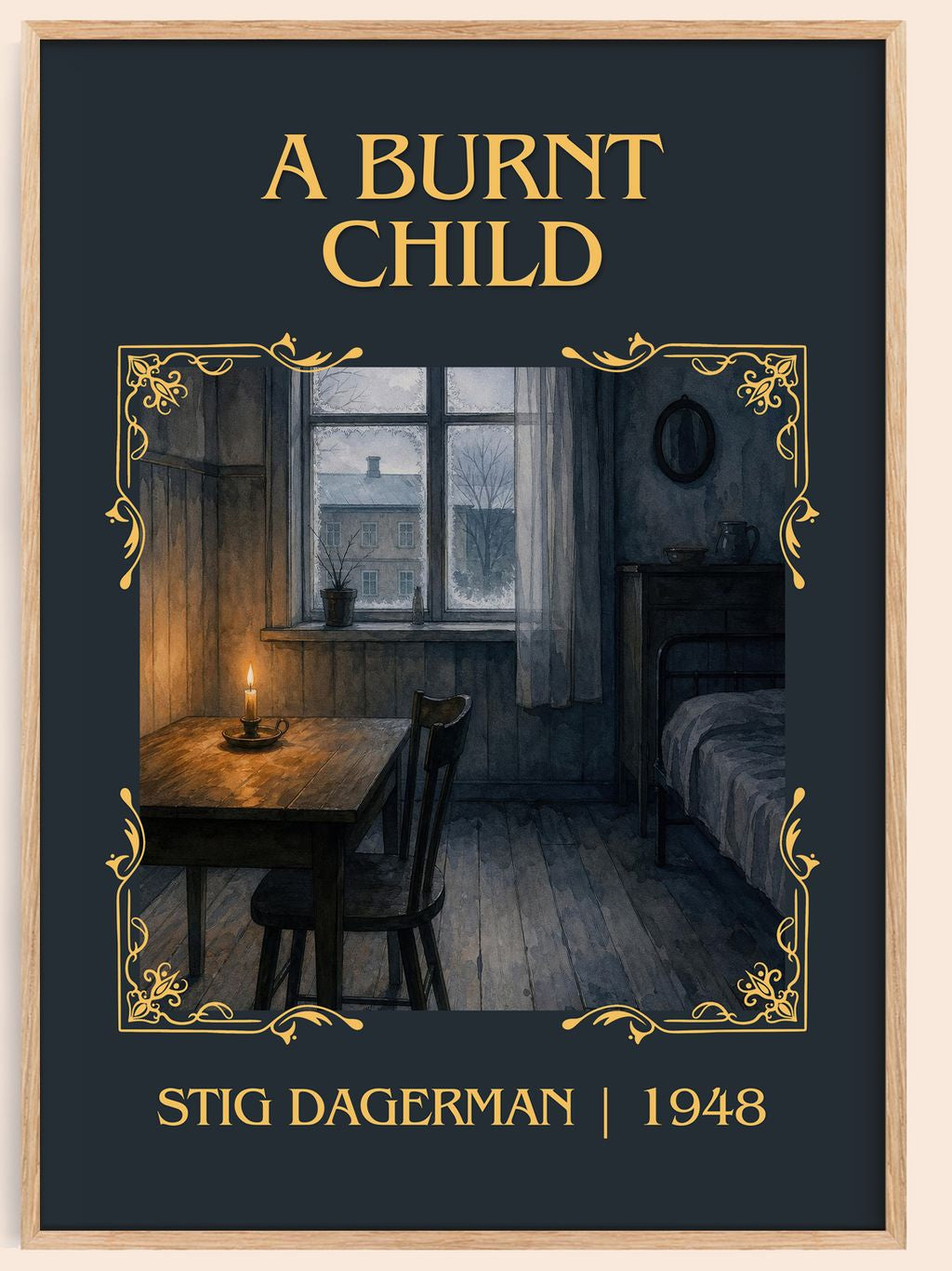 A Burnt Child Classic Book Art Print by Stig Dagerman – book poster
