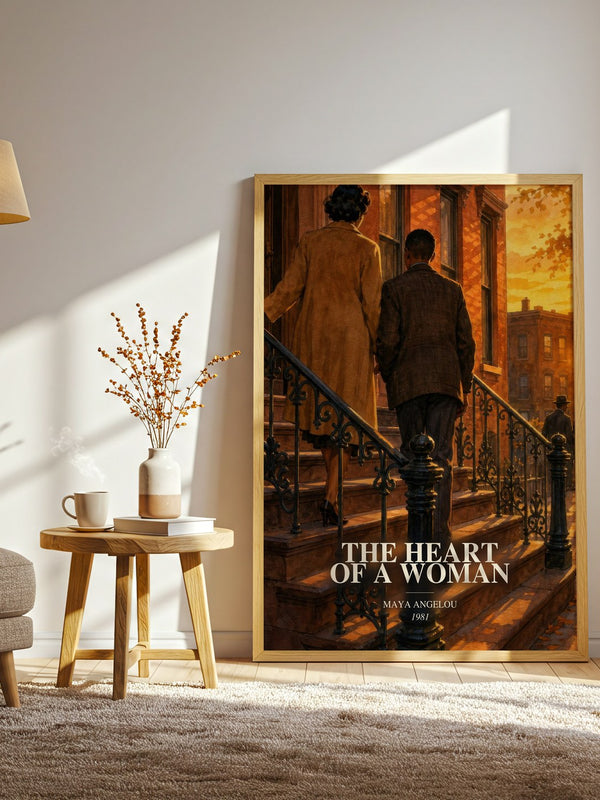 The Heart Of A Woman watercolour print in frame leaning in hallway – memoir wall art