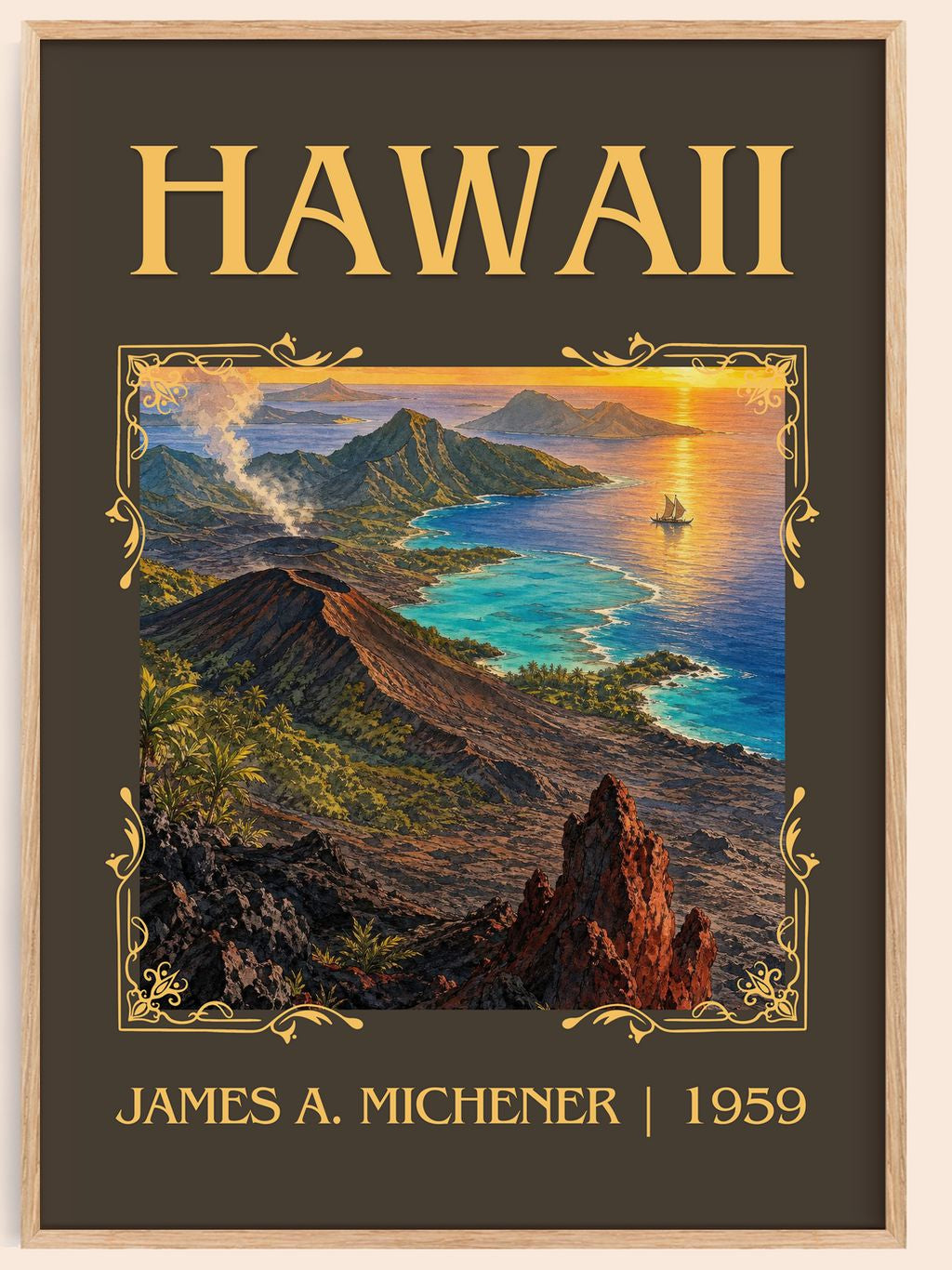Hawaii Classic Book Art Print by James A. Michener – book poster