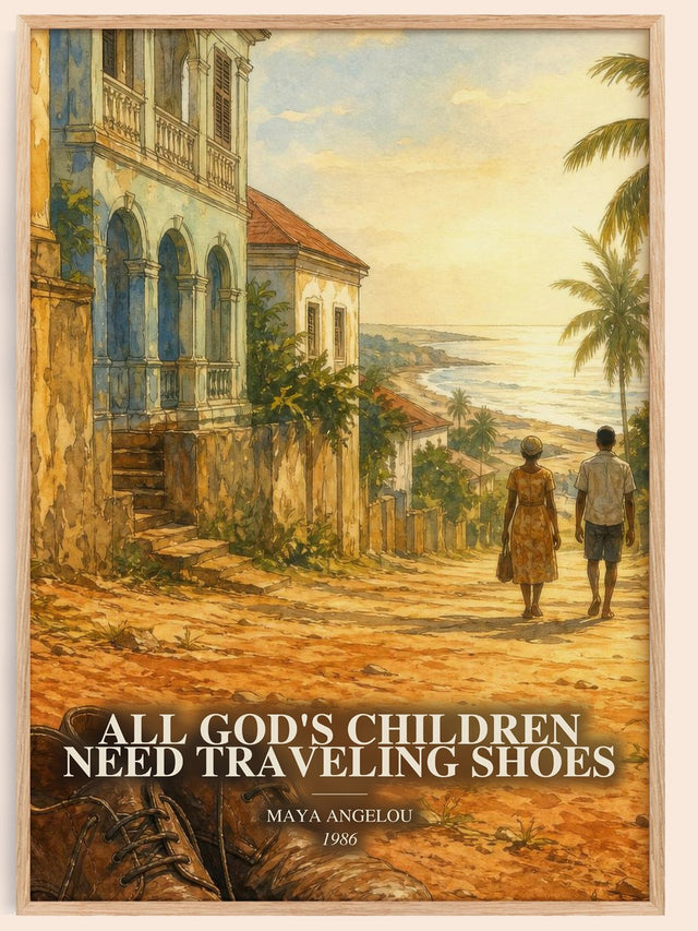 All God'S Children Need Traveling Shoes Book Watercolour Illustration