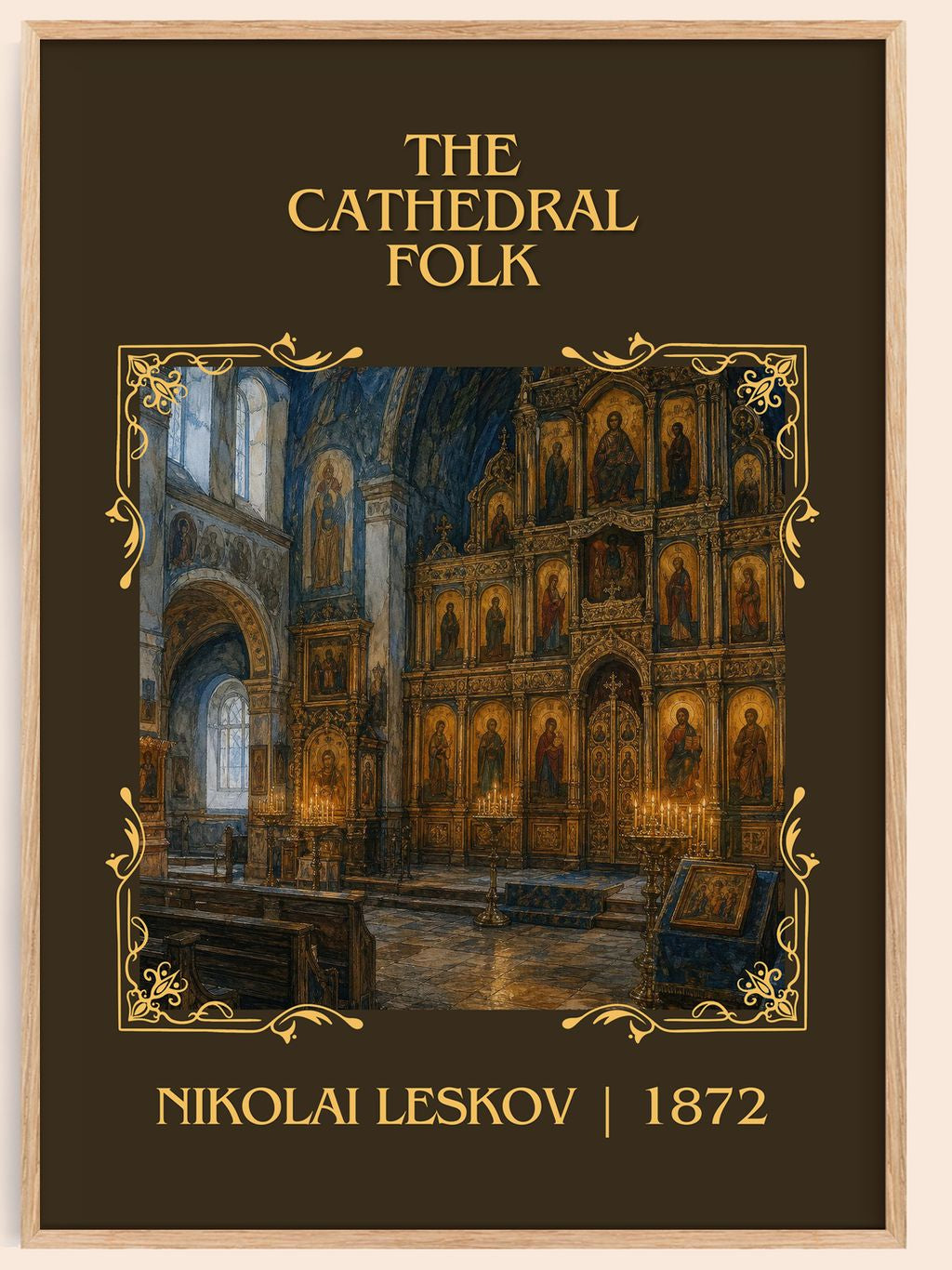 The Cathedral Folk Classic Book Art Print by Nikolai Leskov – book poster