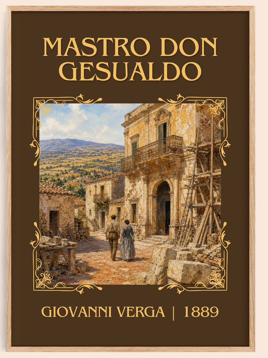 Mastro Don Gesualdo Classic Book Art Print by Giovanni Verga – book poster