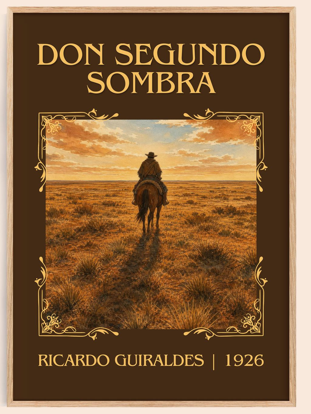 Don Segundo Sombra Classic Book Art Print by Ricardo Güiraldes – book poster