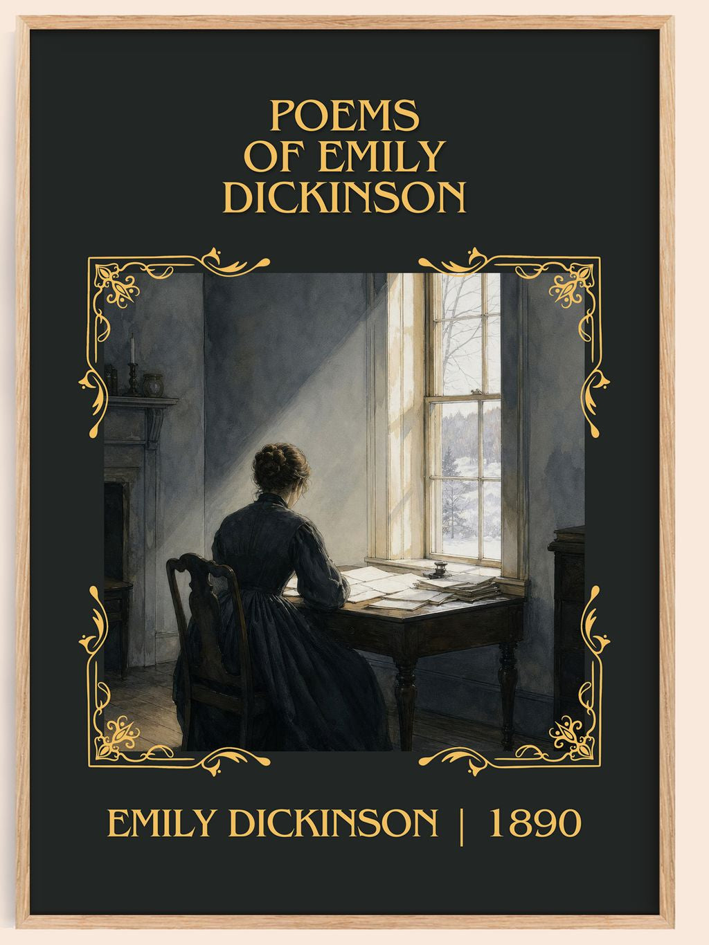 Poems of Emily Dickinson Classic Book Art Print by Emily Dickinson – book poster
