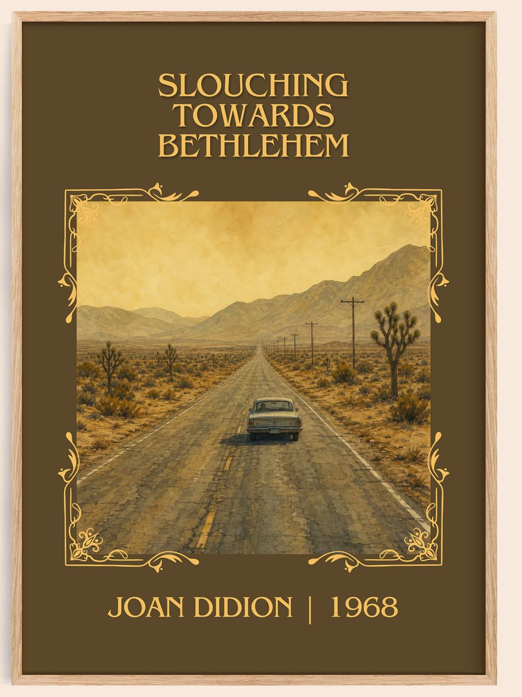 Slouching Towards Bethlehem Classic Book Art Print by Joan Didion – book poster