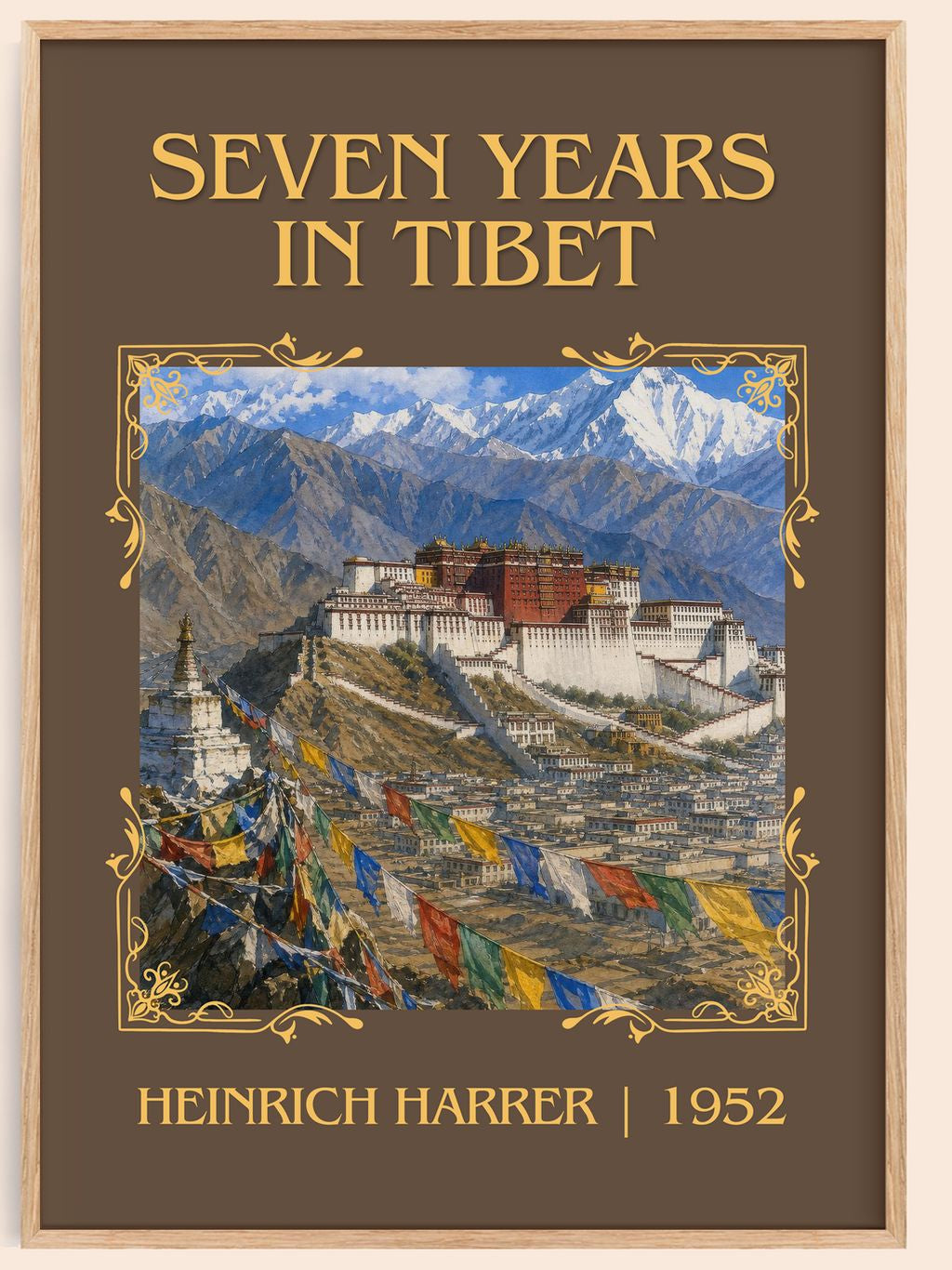 Seven Years in Tibet Classic Book Art Print by Heinrich Harrer – book poster