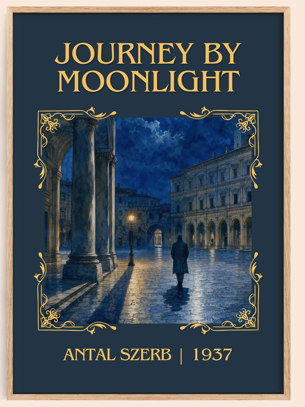 Journey by Moonlight Classic Book Art Print by Antal Szerb – book poster