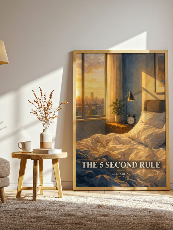 The 5 Second Rule watercolour print in frame leaning in hallway – non fiction wall art
