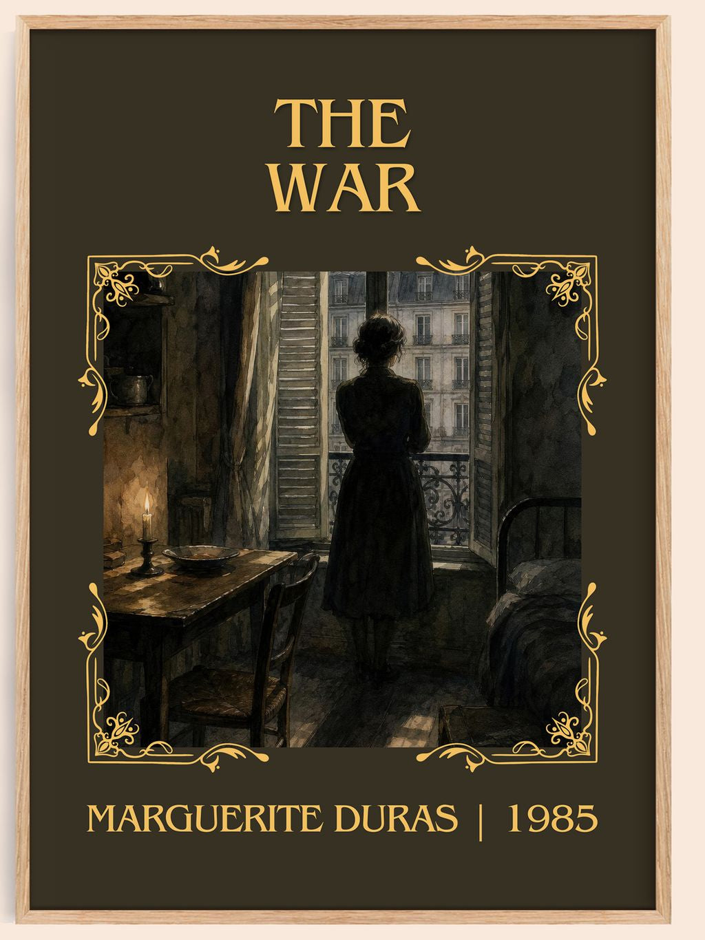The War Classic Book Art Print by Marguerite Duras – book poster