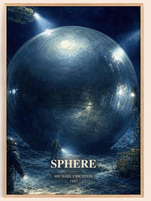 Sphere Book Watercolour Illustration by Michael Crichton