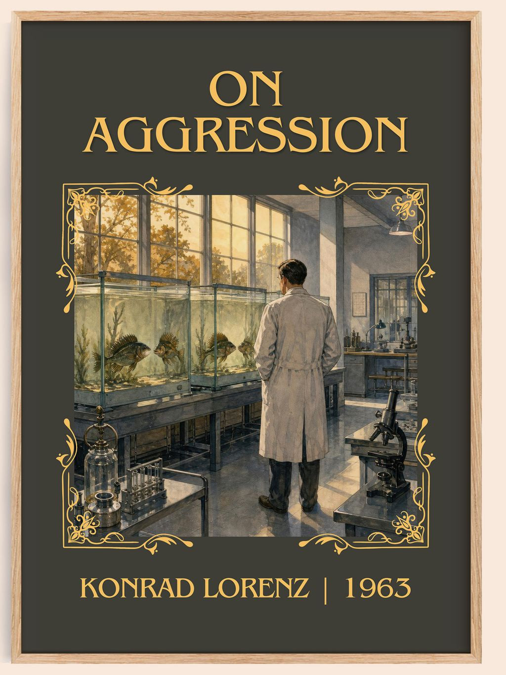 On Aggression Classic Book Art Print by Konrad Lorenz – book poster