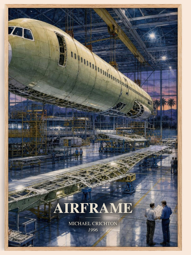Airframe Book Watercolour Illustration by Michael Crichton
