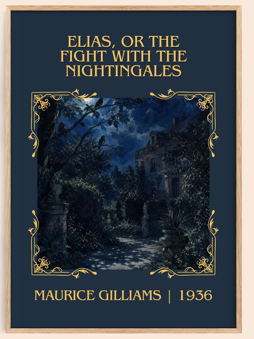 Elias, Or The Fight With The Nightingales Classic Book Art Print by Maurice Gilliams – book poster