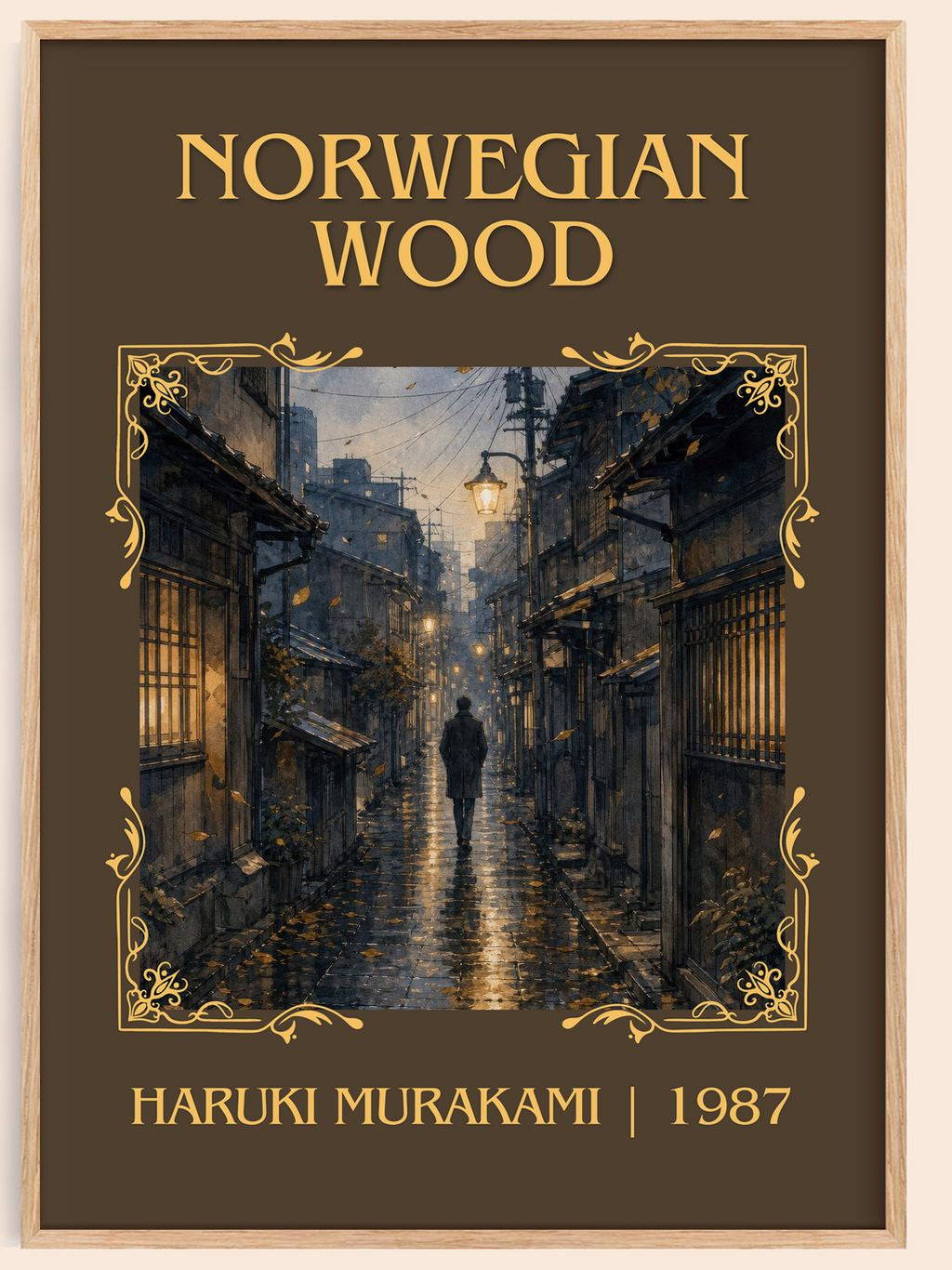 Norwegian Wood Classic Book Art Print by Haruki Murakami – book poster