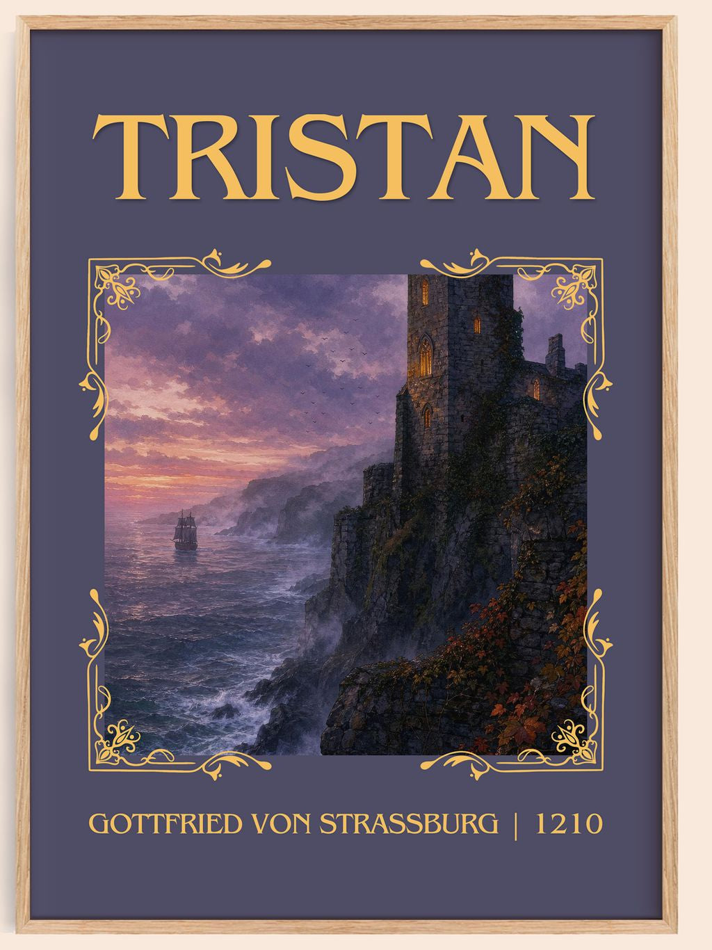Tristan Classic Book Art Print by Gottfried von Strassburg – book poster