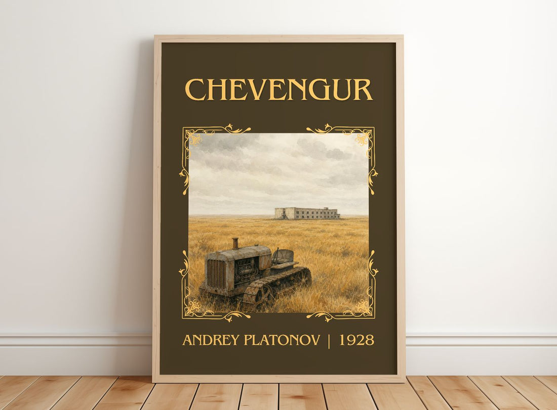 Chevengur Classic Book Art Print by Andrey Platonov – framed print leaning on a wooden floor