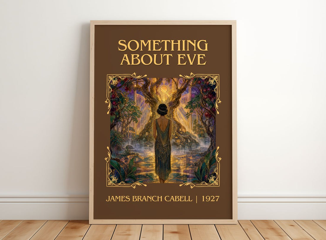 Something About Eve Classic Book Art Print by James Branch Cabell – framed print leaning on a wooden floor