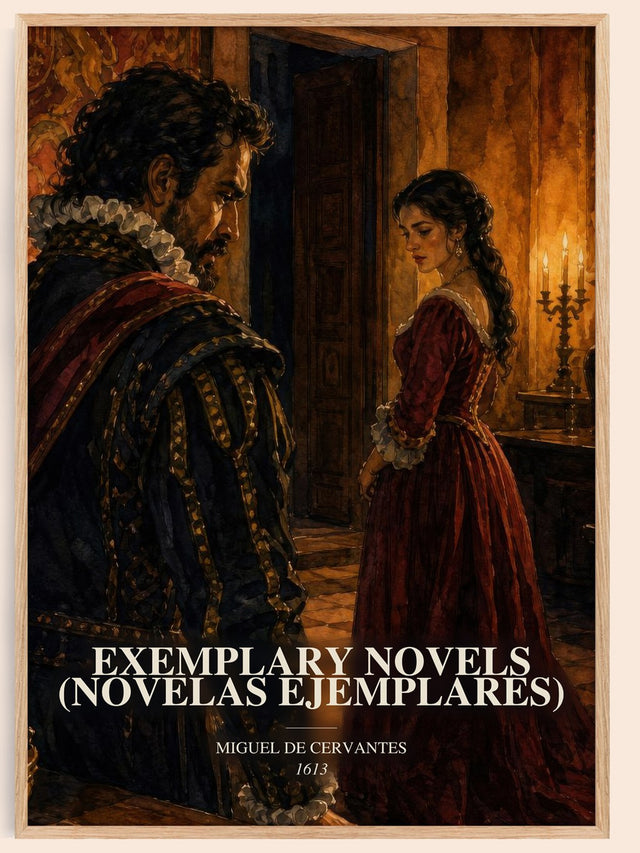 Exemplary Novels (Novelas Ejemplares) Book Watercolour Illustration –