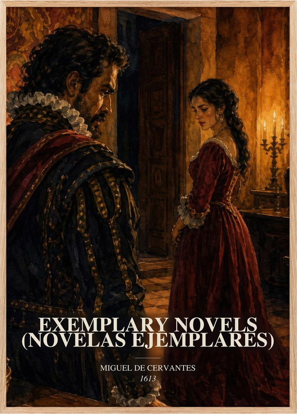 Exemplary Novels (Novelas Ejemplares) Book Watercolour Illustration –
