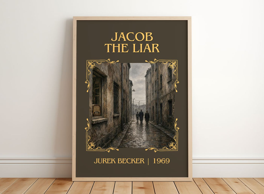 Jacob the Liar Classic Book Art Print by Jurek Becker – framed print leaning on a wooden floor