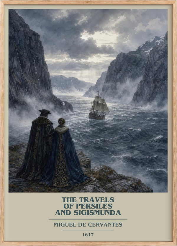 Travels Of Persiles And Sigismunda Book Cover Poster by M. Cervantes