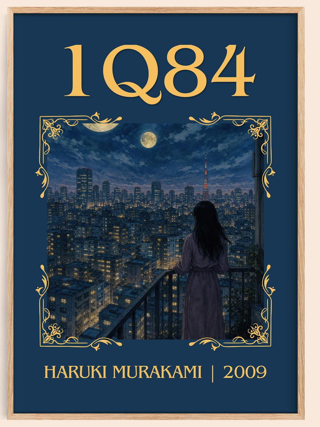 1Q84 Classic Book Art Print by Haruki Murakami – book poster