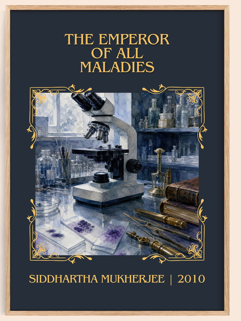 Emperor of All Maladies Classic Book Art Print by Siddhartha Mukherjee – book poster