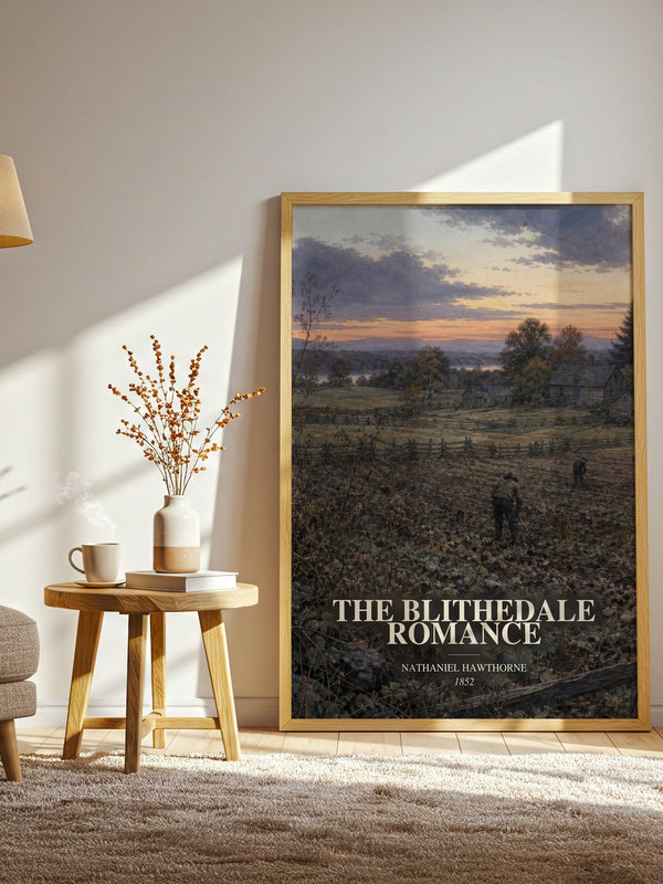 The Blithedale Romance watercolour print in frame leaning in hallway – classic literature wall art