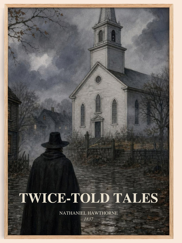 Twice-Told Tales watercolour book poster by Nathaniel Hawthorne – framed literary art print