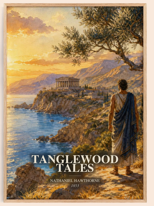 Tanglewood Tales watercolour book poster by Nathaniel Hawthorne – framed literary art print