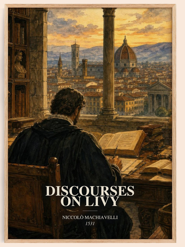 Discourses On Livy Book Watercolour Illustration by N. Machiavelli